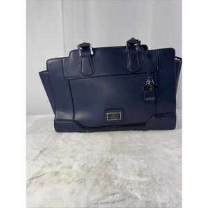 Guess Kassie Tote Bag Navy Blue W/ Silver Hardware